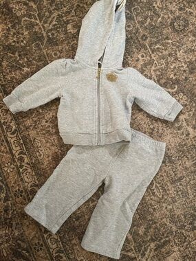 Juicy Couture Heather Gray Hooded Zip Sweat Set